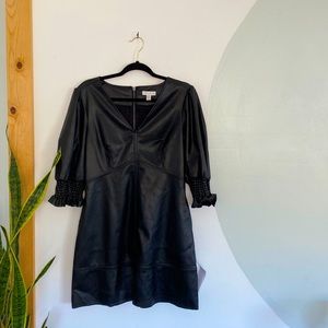 Top Shop Pleather Mini Dress w/Puff Sleeve Size 6